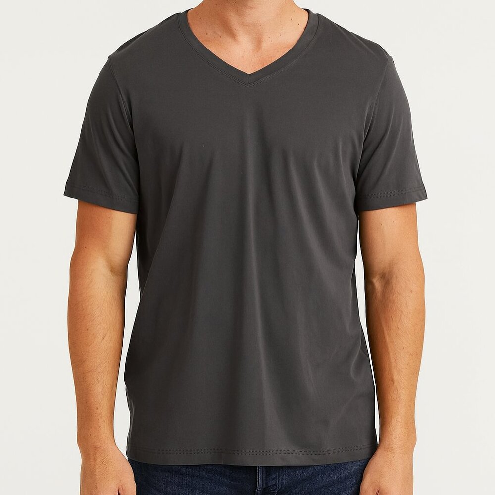 32 Degrees V-Neck Short Sleeve Gray Size XL EUC